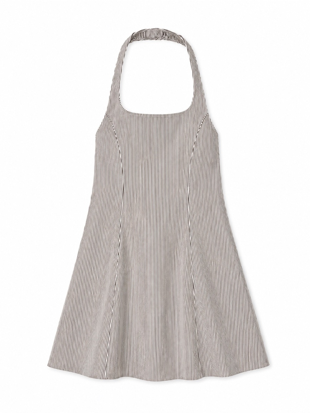 Bershka White and Black Pinstripe Halter Dress